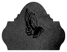 DARAY L 516 BK SH BK Black Praying Hands Shimmer Black Background